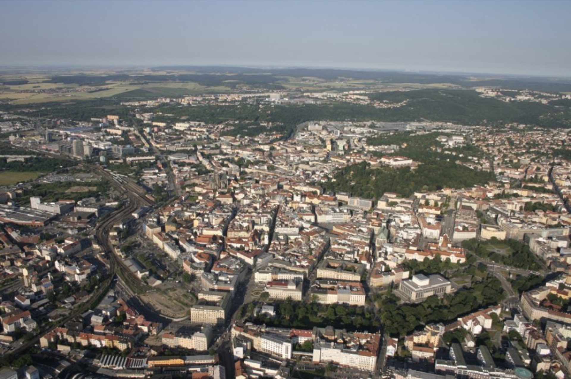 Brno z výšky 2500 stop