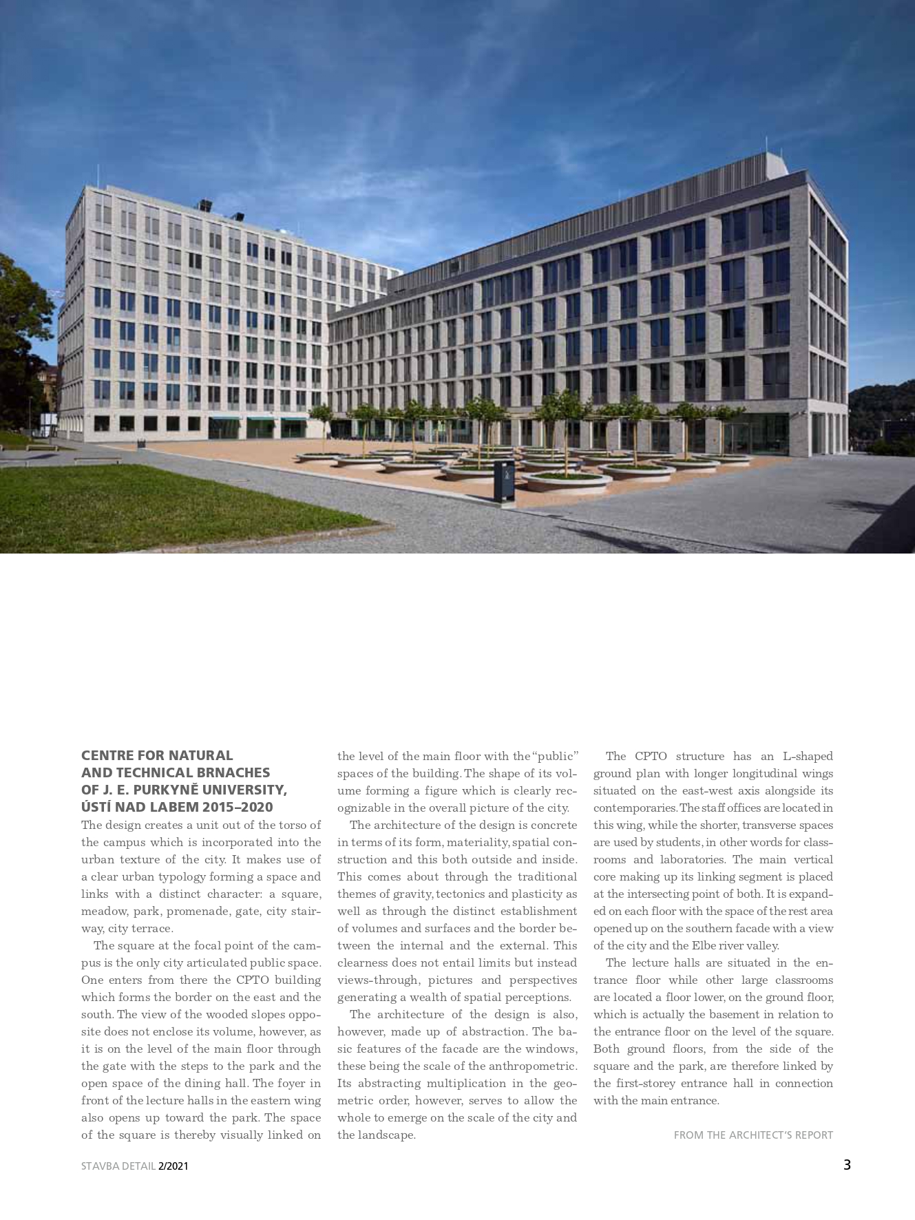 Budova univerzity J.E. Purkyně v časopise STAVBA a na EARCH.CZ