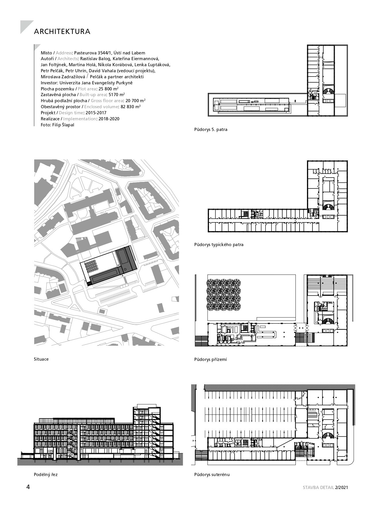 Budova univerzity J.E. Purkyně v časopise STAVBA a na EARCH.CZ