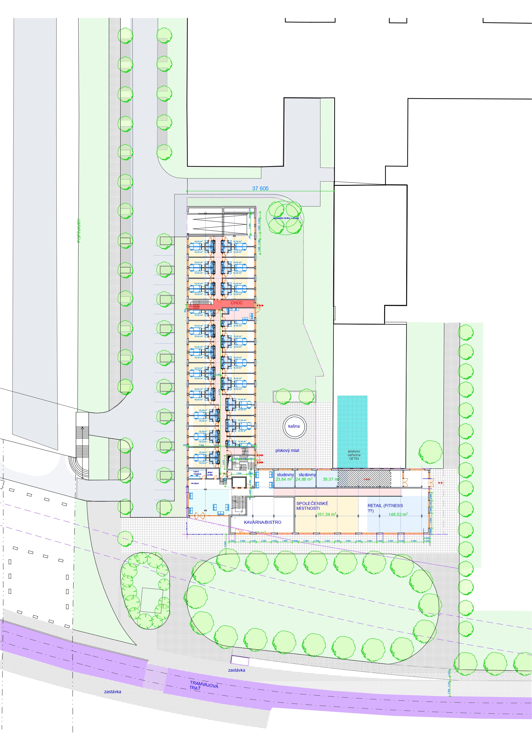 Gaudeamus Halls of Residence, Brno – Komín