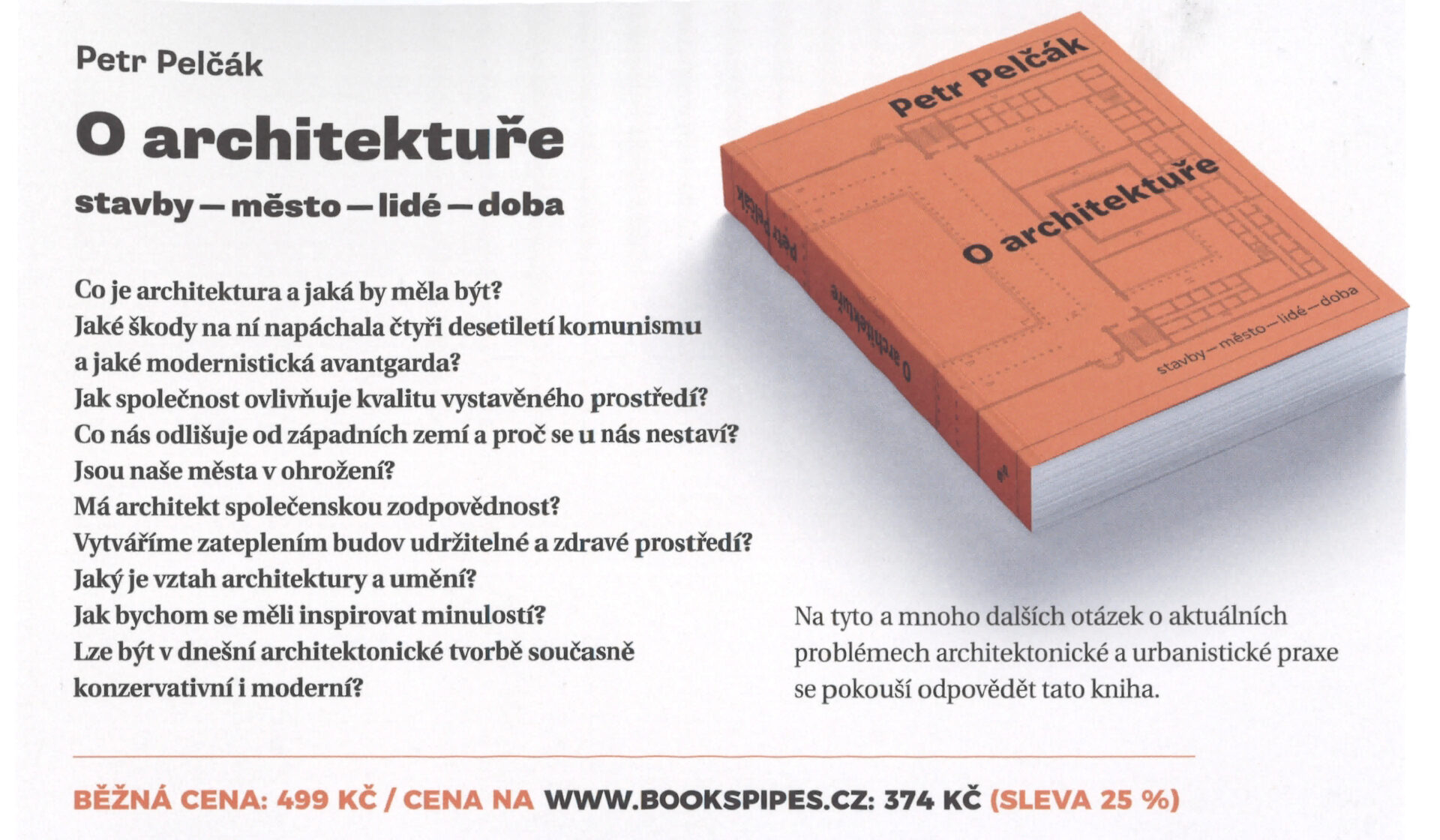 Kniha Petra Pelčáka O architektuře