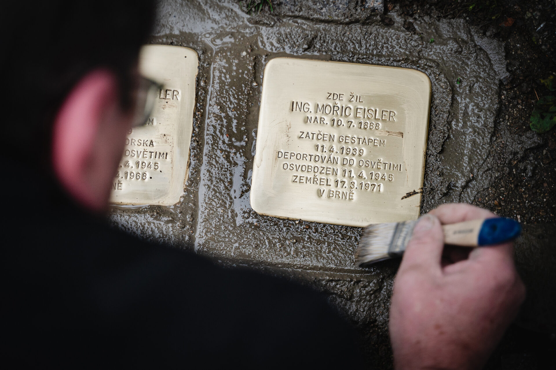 Položení Kamenů zmizelých za bratry Eislerovy